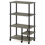Furinno Turn-N-Tube 4-Tier Toolless Kitchen Storage Shelf Cart
