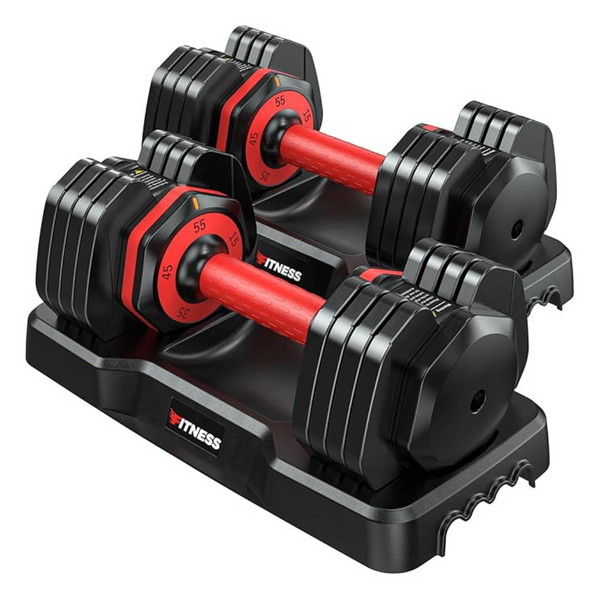 Set Of 2 5-In-1 Free Adjustable Dumbbells With Anti-Slip Texture Handle