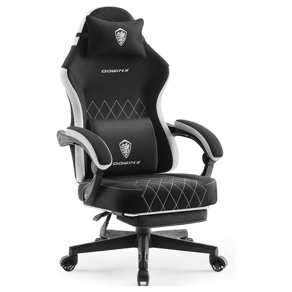 High Back Ergonomic Computer Gaming Chair with Footrest (Black)
