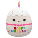 Squishmallows Original 14-Inch Lyla Vanilla Birthday Cake With Rainbow Sprinkles Embroidery