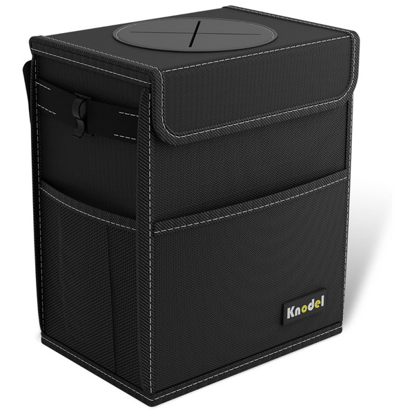 K KNODEL 2 Gallon Black Leak-Proof Waterproof Car Trash Can With Lid