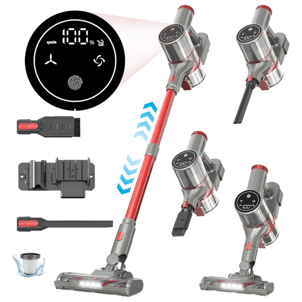 Houscly 6-In-1 Rechargeable LED Display Cordless Vacuum Cleaner