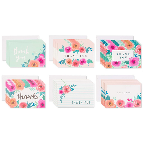 American Greetings Thank You Cards With Envelopes, Floral (48-Count)