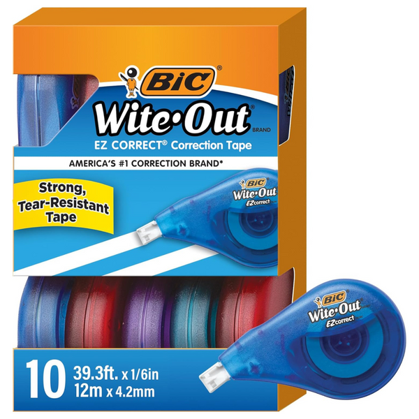 BIC Wite-OutR Correction Tape (Pack Of 10)