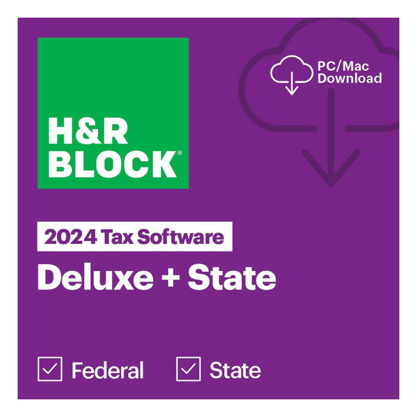 H&R Block Tax Software Deluxe + State 2024 PC/Mac [Download]