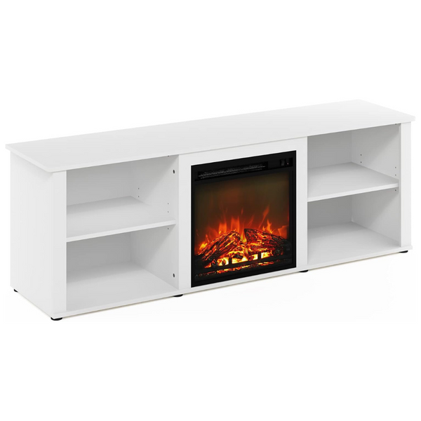 Furinno Classic 70" TV Stand With Fireplace