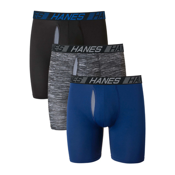 3-Pack Hanes X-Temp Total Support Pouch Men's Long Leg Boxer Briefs
