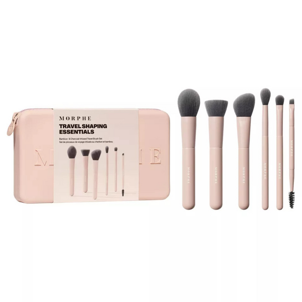 6-Piece Morphe Bamboo & Charcoal Shaping Essential Infused Travel Brush