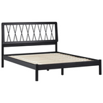 Walker Edison Queen Size Transitional Geometric X Pattern Headboard Bed