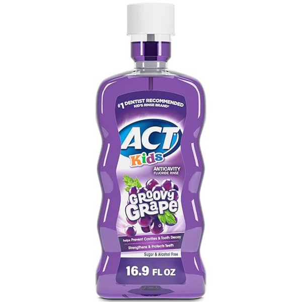 ACT Kids Anticavity Fluoride Rinse Groovy Grape 16.9 Fl. Oz.