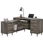 Corrigan Studio Arezo L-Shape Executive Office Desk (Jet Acacia)