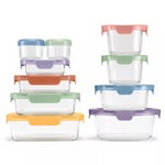 Ello Color Lock 20-Piece Mixed Glass Food Storage Set