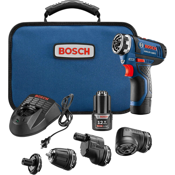 Bosch 12V Flexiclick 5-in-1 Cordless Multi-Head Electric Screwdriver Drill Set