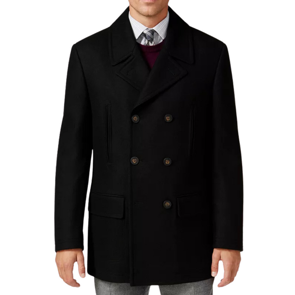 Michael Kors Men's Classic Fit Double-Breasted Wool Blend Peacoats