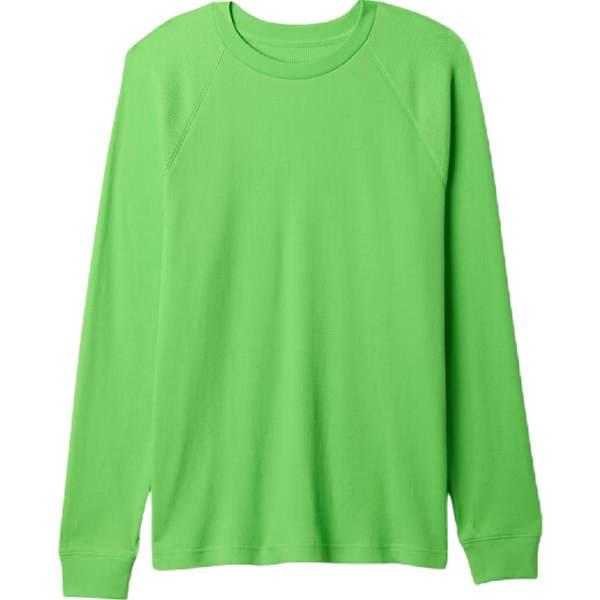 Gap Men's Waffle-Knit Raglan T-Shirt (Electric Green Neon)