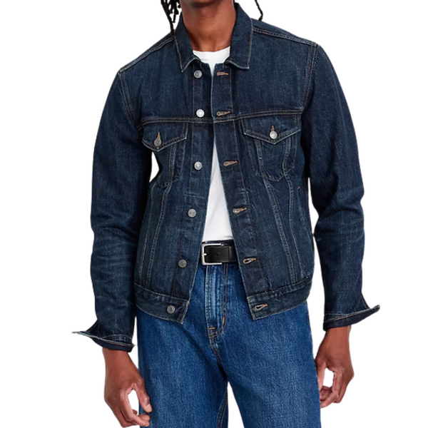 Old Navy Men's Jean Trucker Jacket (Dark Wash)
