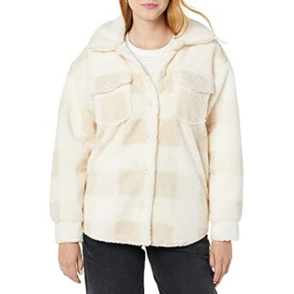 Amazon Essentials Women's Oversized Teddy Sherpa Shirt Jacket