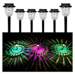 6-Pack IP65 Waterproof Outside Solar Powered Path Lights W/Stakes