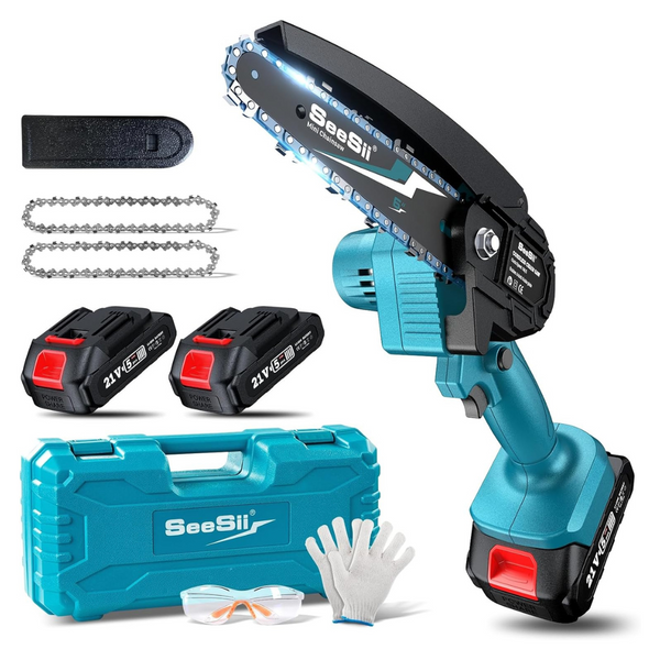 12-Piece Seesii Cordless 6 Inch Mini Chainsaw Tool Set