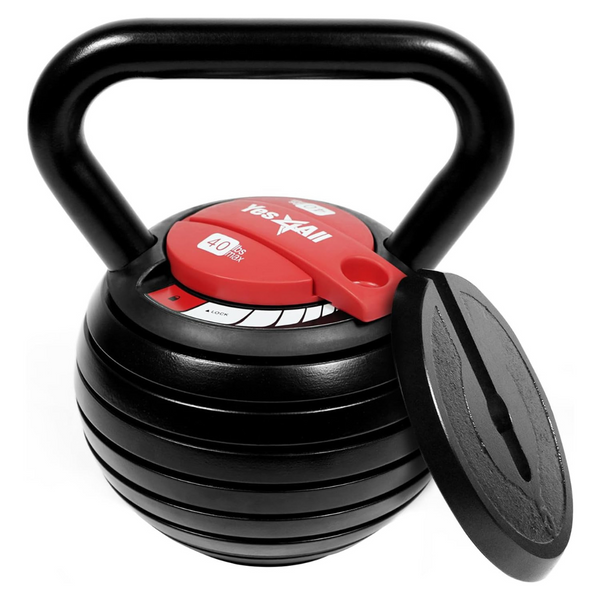 Yes4All Powder Coated Cast Iron Kettlebells Weight Set