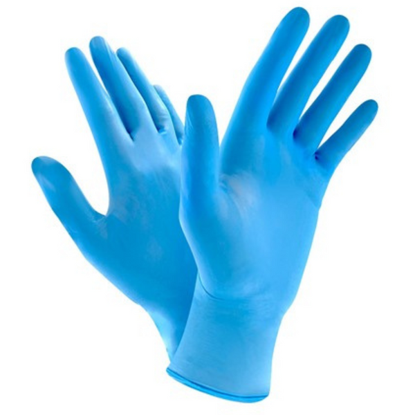 10 Boxes Of 100 Blue Nitrile Gloves Powder Free (Total Of 1,000 Gloves)
