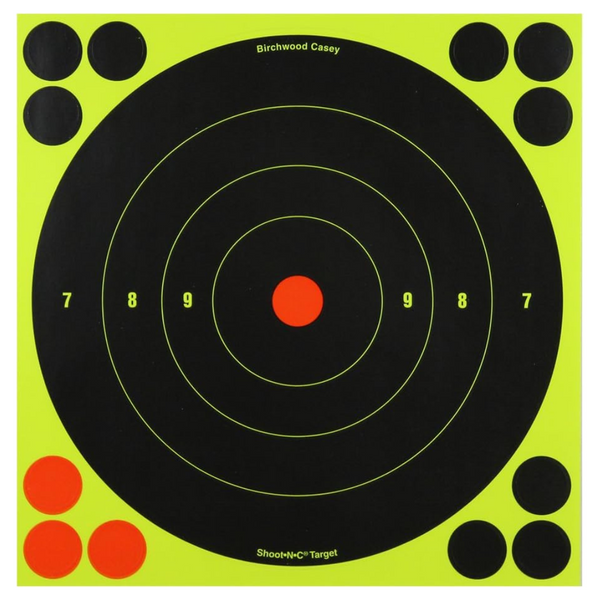 8" Bull's-Eye Reactive Highly Visible Self-Adhesive Shooting Targets
