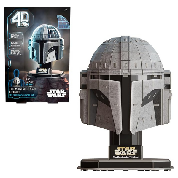 88-Piece 4D Build Star Wars Mandalorian Helmet 3D Model Kit