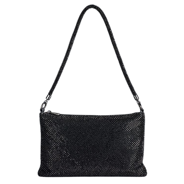Simply Vera Vera Wang Zola Slouchy Rhinestone Mesh Top-Zip Shoulder Bag