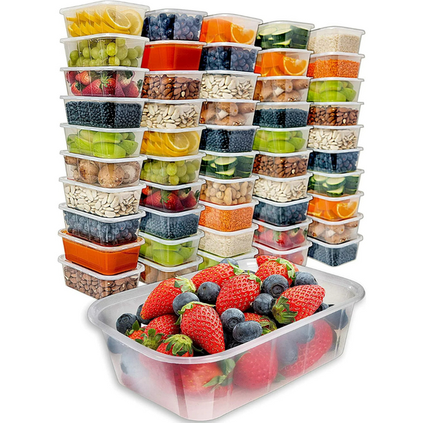 50-Pack PrepNaturals BPA-free Plastic Food Storage Containers, 25 Oz