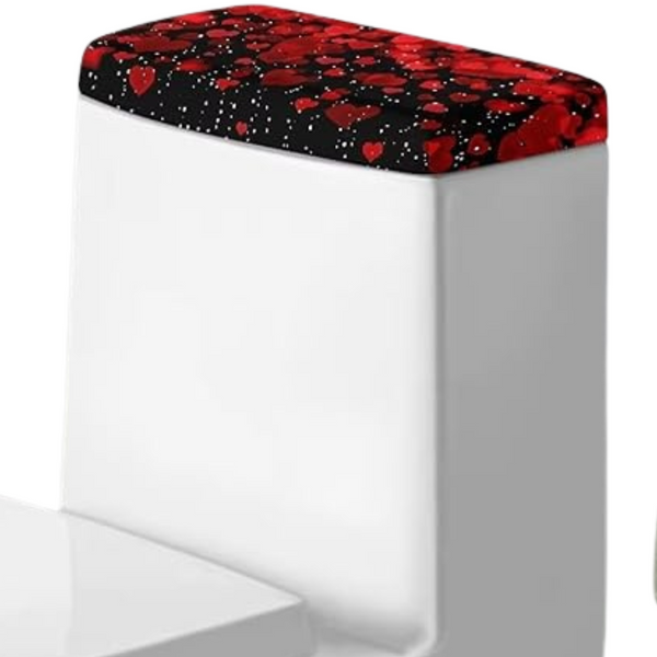 2 Pack Red Heart Toilet Tank Cover