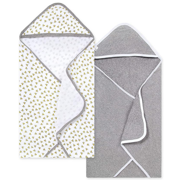 2-Pack Of Burts Bees Baby Organic Cotton Infant Hooded Towels