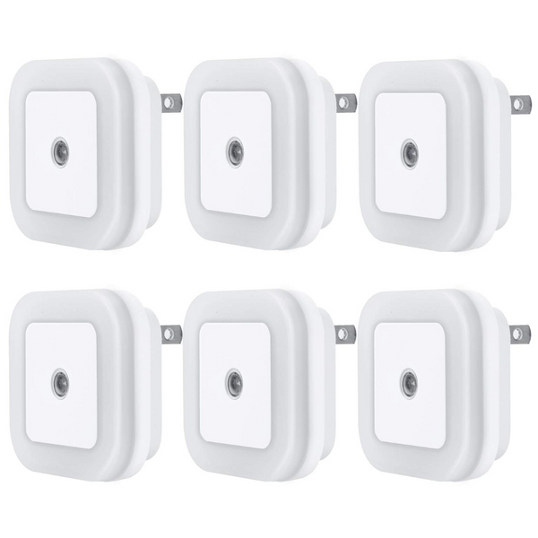 6-Pack LED Night Light Lamp With Smart Dusk To Dawn Sensor