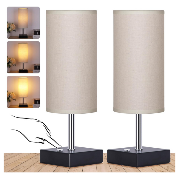 2-Pack Battery Operated Rechargeable Dimmable Touch Lamp
