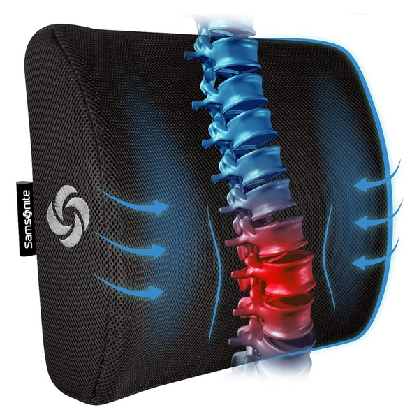 Samsonite Lumbar Support Pillow For Office Chair And Car Seat