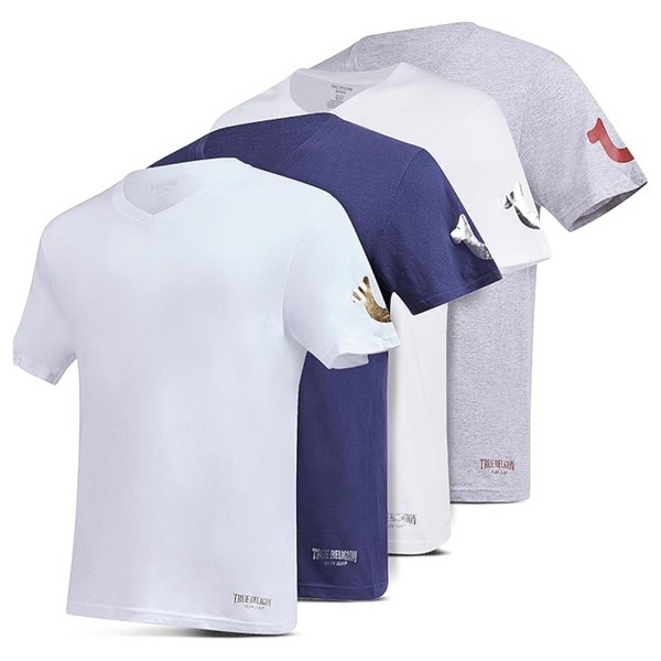 4-Pack True Religion Men's V-Neck T-Shirts
