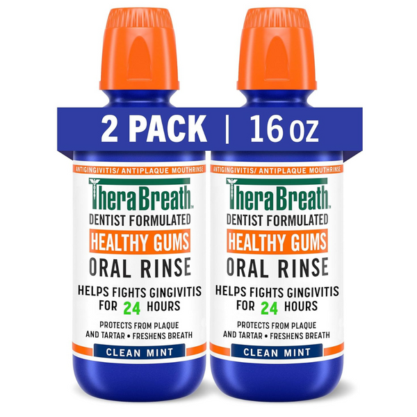 2-Pack TheraBreath Healthy Gums Oral Rinse Mouthwash (16-oz)