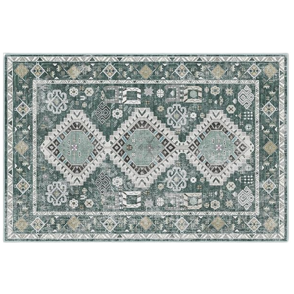 4'x6' ft Non-Slip Soft Low-Pile Machine Washable Vintage Carpet