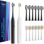 2-Pack Electric Toothbrush with 12 Brush Heads (3 Colors)