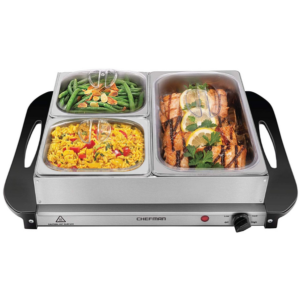 Chefman Electric Buffet Server + Warming Tray with Temp Hot Plate