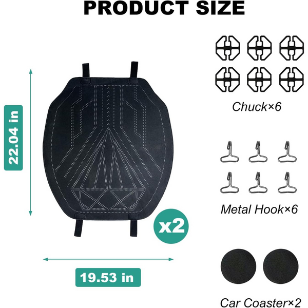 2-Pack Universal Dual-sided Bottom Front Car Seat Cover Pads