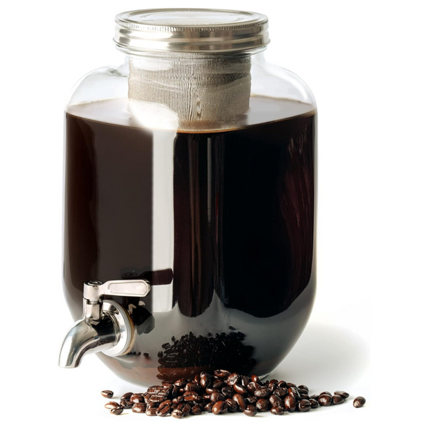 4-Qt Cold Brew Coffee Maker W/ Stainless Steel Mesh Filter & Lid