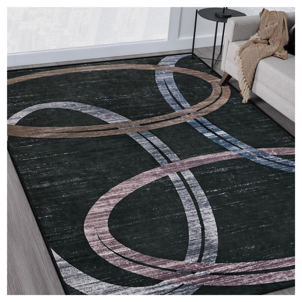 4'x6' ft Modern Wavy Oval Design Geometric Area Rug (2 Colors)