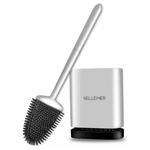 Sellemer TFlexible Toilet Brush & Holder Set W/ Silicone Bristles