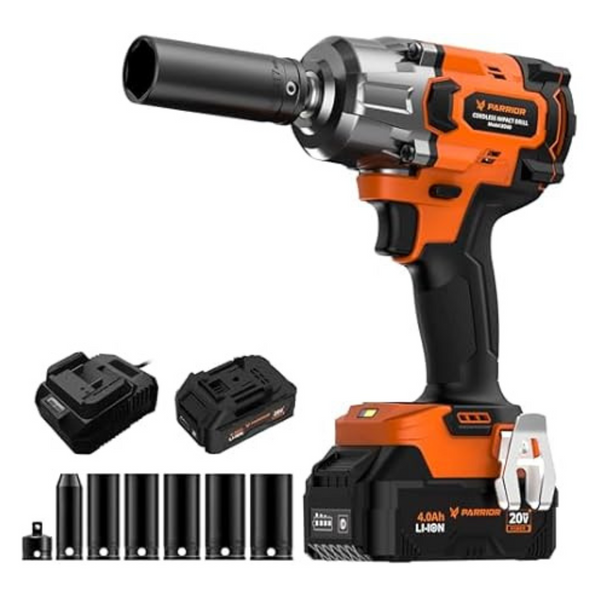 PARRIOR 20V Cordless Impact Wrench With 3/8" Adapter