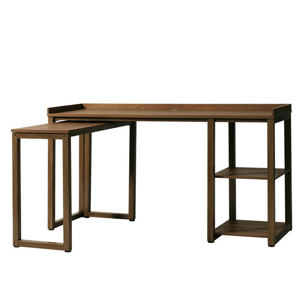 Better Homes & Gardens Ezra Modular L Desk with 2-Cube Storage (Walnut Finish)