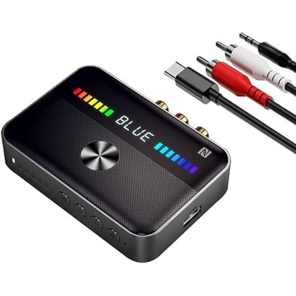 2-in-1 Bluetooth 5.3 Aux Adapter with LED Display Transmitter Receiver