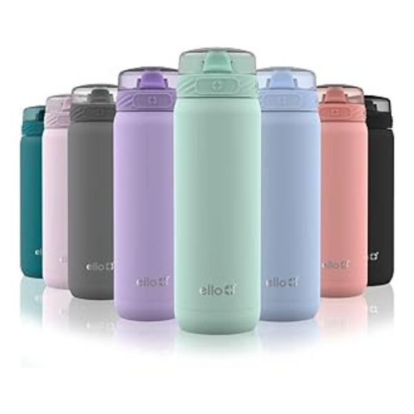 Ello Cooper Water Bottle With Straw And Carry Handle, 22 Oz (4 Colors)