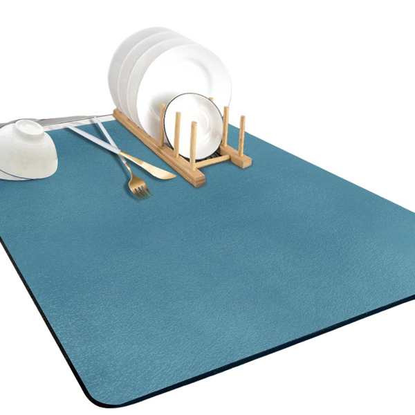 Super Absorbent Non Slip Dish Drying Kitchen Mat (16"L x 18"W)