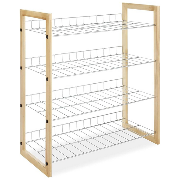 Whitmor Wood & Chrome 4 Tier Closet Shelf