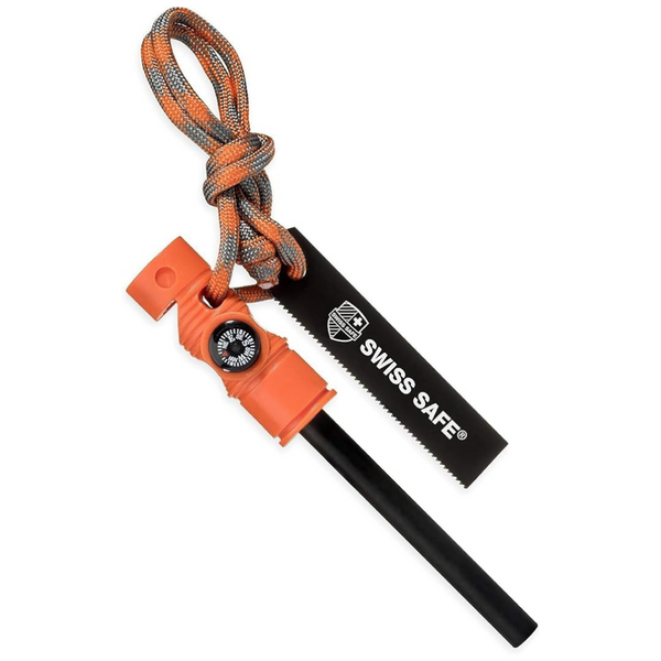 Swiss Safe 5-In-1 Magnesium Ferro Rod Fire Starter Survival Tool